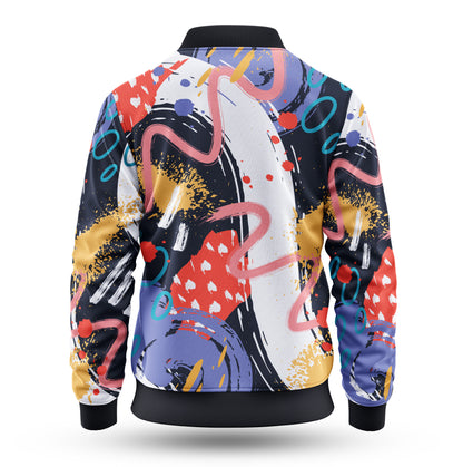 AOBJ - Graffiti Pattern Bomber Jacket