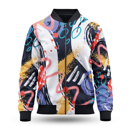 AOBJ - Graffiti Pattern Bomber Jacket